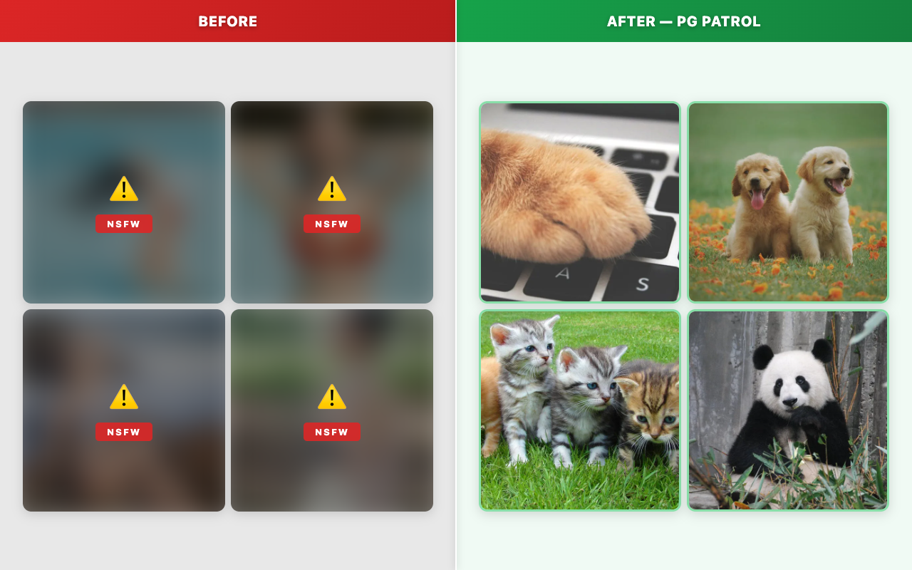 NSFW images replaced with cute animals