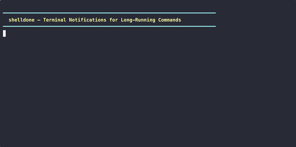 shelldone demo — terminal notifications for long-running commands